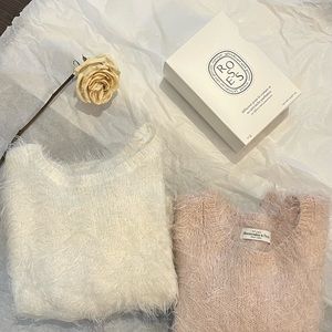 Fluffy White Sweater 🥰